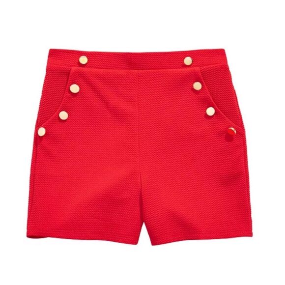 Red two gold button shorts - Picture 1 of 6